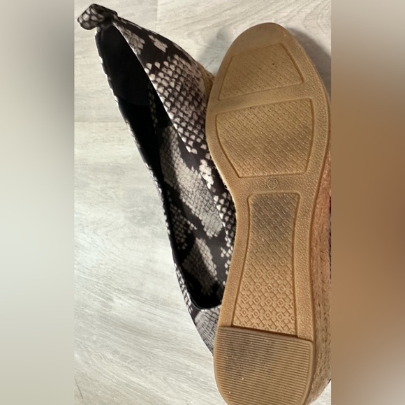 Tory Burch Satin Espadrilles Wedges Women 8.5 Heather Snake - Picture 13 of 15